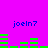 A vibrant purple background displays four identical blue text labels 'joeln7' above two of green horizontal bars that shift position across frames