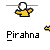 Animated sequence showing a yellow cartoon figure with white head performing actions including raising arms, holding small flags, and disintegrating into particles against gray background.