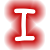Red and white pixelated text icons arranged in a on gray background, each with rounded edges