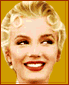 Four pixelated portrait of a woman with blonde hair against yellow backgrounds, showing different facial expressions and cropping