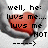 A four- shows hands holding a red heart with text variations, including 'luvs me...' and 'luv me!!!' in pixelated font