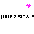 Pixelated pink heart and scattered dot patterns above black text on white background.