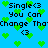 Pixelated blue background with green heart shapes and repeated black text reading "Single<3 You Can Change That <3" in a pattern