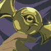 Two anime-style show a golden eye-shaped object and a purple armored figure with text reading 'So many innuendos' and 'So little time.'