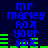Blue pixelated text 'mr markey ROX your SOX' on dark background with green horizontal bars, two identical frames side-by-side.