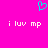 Cyan pixelated heart symbol above two identical white text phrases on bright pink background.