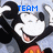 Pixelated Mickey Mouse icon with changing text overlays: 'TEAM' top-left, 'DISNEY' top-right, '<33' bottom-left, and a blank gray area.