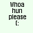 nine identical pixelated text-based icons displaying "Whoa hun please [:" on a light background
