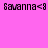 Four square display the text 'Savanna<8' in black pixelated font against solid pink, light blue, cyan, and light purple backgrounds
