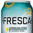 A pixelated image of a Fresca can with blue and yellow accents, accompanied by text reading "I LOVE" above and "FRESCA!" below.