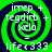 Green and dark blue spiral pattern with white text elements arranged in a circular layout, featuring repeated phrases and symbols.