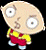 A 2x2 contact sheet of a Family Guy animated icon featuring Stewie and Peter Griffin with pixelated text dialogue boxes.