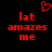 Red pixelated text 'lat amazes me' on black background with red heart symbol above, two identical side-by-side versions of the same layout.