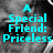Cyan pixelated text reads 'A Special Friend: Priceless' over a grayscale abstract background with dark and light gray tones.