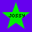 Four green star-shaped icons with 'Jossy' text on a purple background, each showing different pixelation levels.