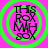 Four identical circular icons with green rings on a pink background, each containing stacked text reading "THIS FOX MWH SOX" in dark purple.