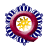 Animated sequence showing a stylized maroon 'Q' with yellow starburst center, transitioning from blue crown-like border to golden crown.