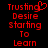 Red pixelated text on black background with a heart symbol replacing the 'g' in 'Trusting' in the left frame.