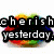 Four quadrant with text overlays: 'cherish yesterday.' top-left, 'live today.' top-right, 'dream tmrw.' bottom-left; top-right background has grayscale and rainbow gradient