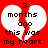 Red background with white broken heart shape containing black pixelated text reading '3 months ago this was my heart' in two identical