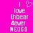 Pixelated text and heart symbol on bright pink background with white lettering.