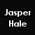Black background with white pixelated text reading "Jasper Hale" on left, "emotions" below it, and vertical text on right saying "He Can Control more than my. If You know what I mean...."