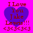 A static image with four identical showing a purple heart on pink background, each containing red text "I Love You Jake Lewis!!!" and repeating symbols