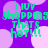 Pixelated green text on purple background with light pink circles, repeating 'I loy shopping Thats hot!!!' in four identical quadrants.
