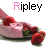 A pink cake with strawberries and a hand holding a knife, displayed in six with varying text color for 'Ripley'