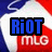 four shows a red, white, and blue background with 'MLG' text; the top-left displays 'RIOT', top-right 'Is', bottom-left 'SEXY', and bottom-right is empty
