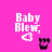 Pixelated pink background with white text 'Baby Blew,' and a heart symbol, featuring four distinct black pixel-art figures in different poses.