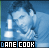 identical blue-tinted images showing a person with dark hair resting their chin on hands, each labeled 'DANE COOK' in pixelated text below