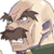 Pixelated cartoon-style character face with exaggerated features and a wide grin, rendered in low-resolution 256x256 pixels.