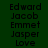 names on a dark green background with red highlighting bars moving
