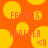 Pixelated orange background with yellow circles, red text reading FRIENDS FOREVER and <3 symbols.