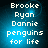 Pixelated text on a blue gradient background with four identical showing names and 'penguins for life' in white block letters