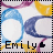 Animated icon with 'Emily' text and heart symbol, featuring color variations in background elements.