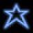 Two animated star icons displayed side-by-side on a black background, each with distinct glowing effects and color variations between frames.
