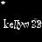 Black background with white and gray stars scattered throughout, repeated text 'kellym 33' in white pixelated font across three