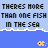 Pixelated animation of yellow fish swimming in blue water with repeated text 'THERE'S MORE THAN ONE FISH THAN ONE FISH IN THE SEA' on light blue background.