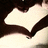 A static pixelated image shows a white curved shape against a dark brown background with light beige accents.