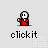 Pixel art character in red outfit with white circular head, performing sequential hand movements from raised to lowered positions