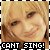 Pixelated close-up of a person's face with light brown hair, wearing dark eyewear and a neutral expression beneath bold text reading "CAN'T SING!" on a black bar.