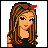 A 2x2 contact sheet of four distinct pixel art buddy icons featuring cartoon characters and text, each with unique visual elements and color schemes.