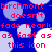 Pixelated red text on blue background with overlapping light purple and white circles, repeating phrases about fading speed.