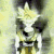 Animated sequence of a character with spiky yellow hair in three poses against a light yellow background, showing dynamic motion.