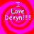 Four identical display a red and pink spiral background with white text reading "I Love Devyn!!!!!!" in each