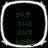 Four identical square icons with rounded corners, each containing green text on a black background with a white border.