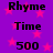 Purple background with pink stars and repeated text elements in black pixelated font.