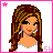 Animated contact sheet of a pixel art character with brown hair, white top, and pink pants showing facial expressions, body parts, and text variations in 20 frames.